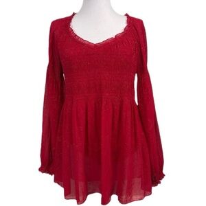 Sunny Leigh Off Shoulder Crinkle Satin Top S